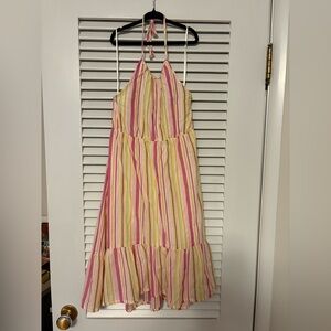 Striped Halter Maxi Dress